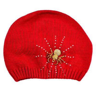 Pletená vlnená čiapka - červená