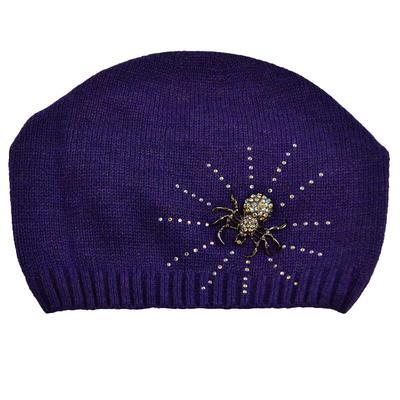 Pletená vlnená čiapka - fialová