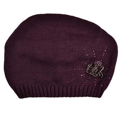 Pletená vlnená čiapka - fialová