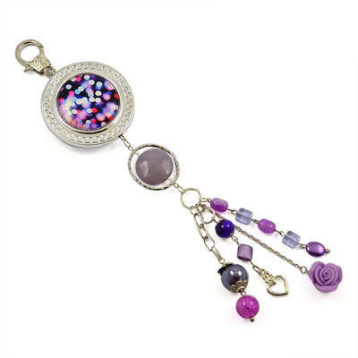 Kľúčenka - prívesok na kabelku pr003-35 - fialová