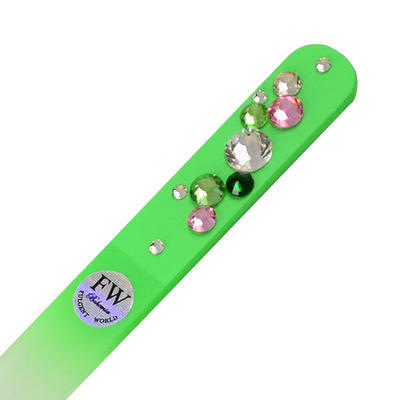 Sklenený pilník s kamienkami Swarovski - zelený - 1