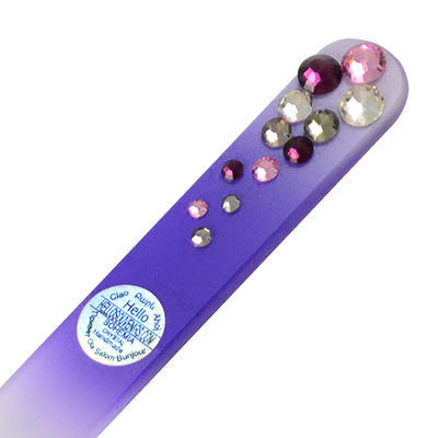 Sklenený pilník s kamienkami Swarovski - fialový - 1