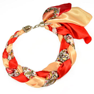 Šatka-náhrdelník Florina - oranžová - 1