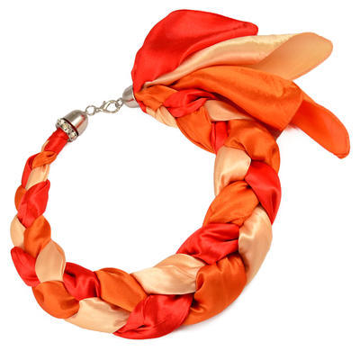 Šatka-náhrdelník Florina - oranžová - 1
