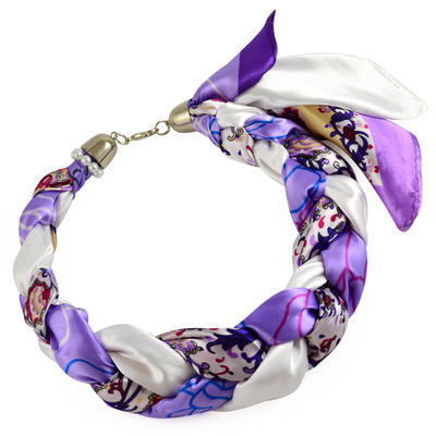 Šatka-náhrdelník Florina 299flo009-35.01 - fialovo-biely - 1