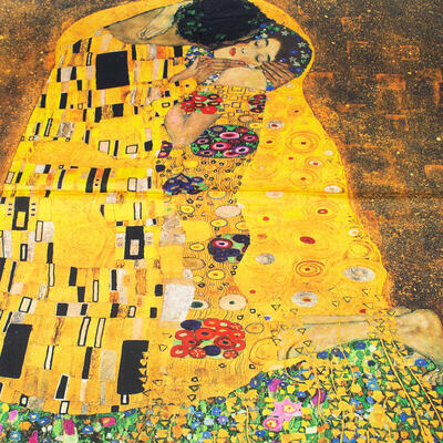 Šatka - zlato-hnedá Klimt - 2