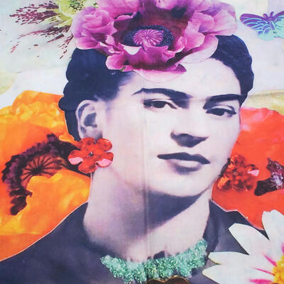 Maxi šál obojstranný - farebný bilaterálny, Frida Kahlo - 2