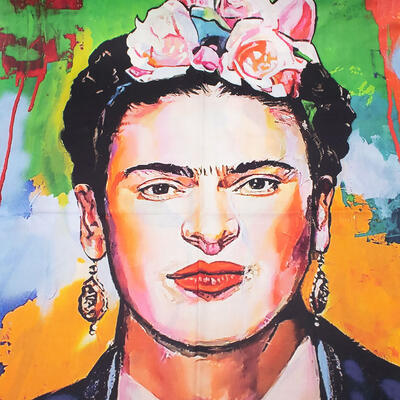 Maxi šál obojstranný - farebný bilaterálny, Frida Kahlo - 2