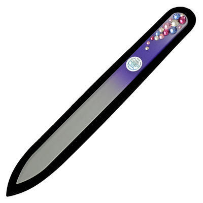 Sklenený pilník s kamienkami Swarovski - fialový - 2