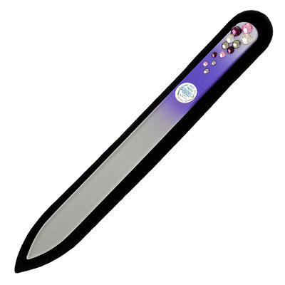 Sklenený pilník s kamienkami Swarovski - fialový - 2
